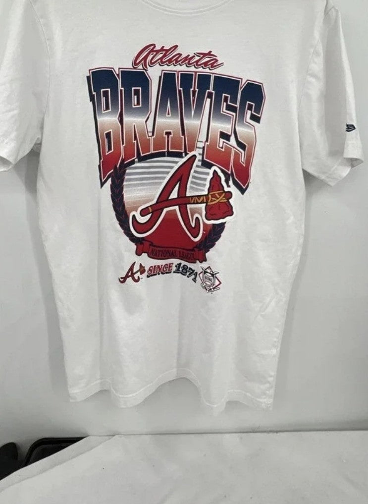 White Atlanta Braves Since 1871 Retro Style T Shirt Men's