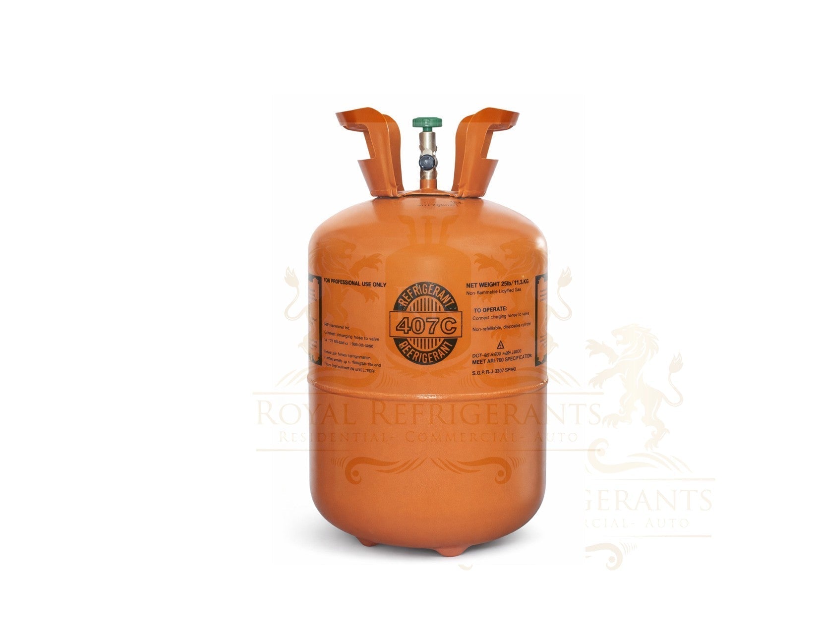 R-407C 25 lb Refrigerant New Factory Sealed Cylinder