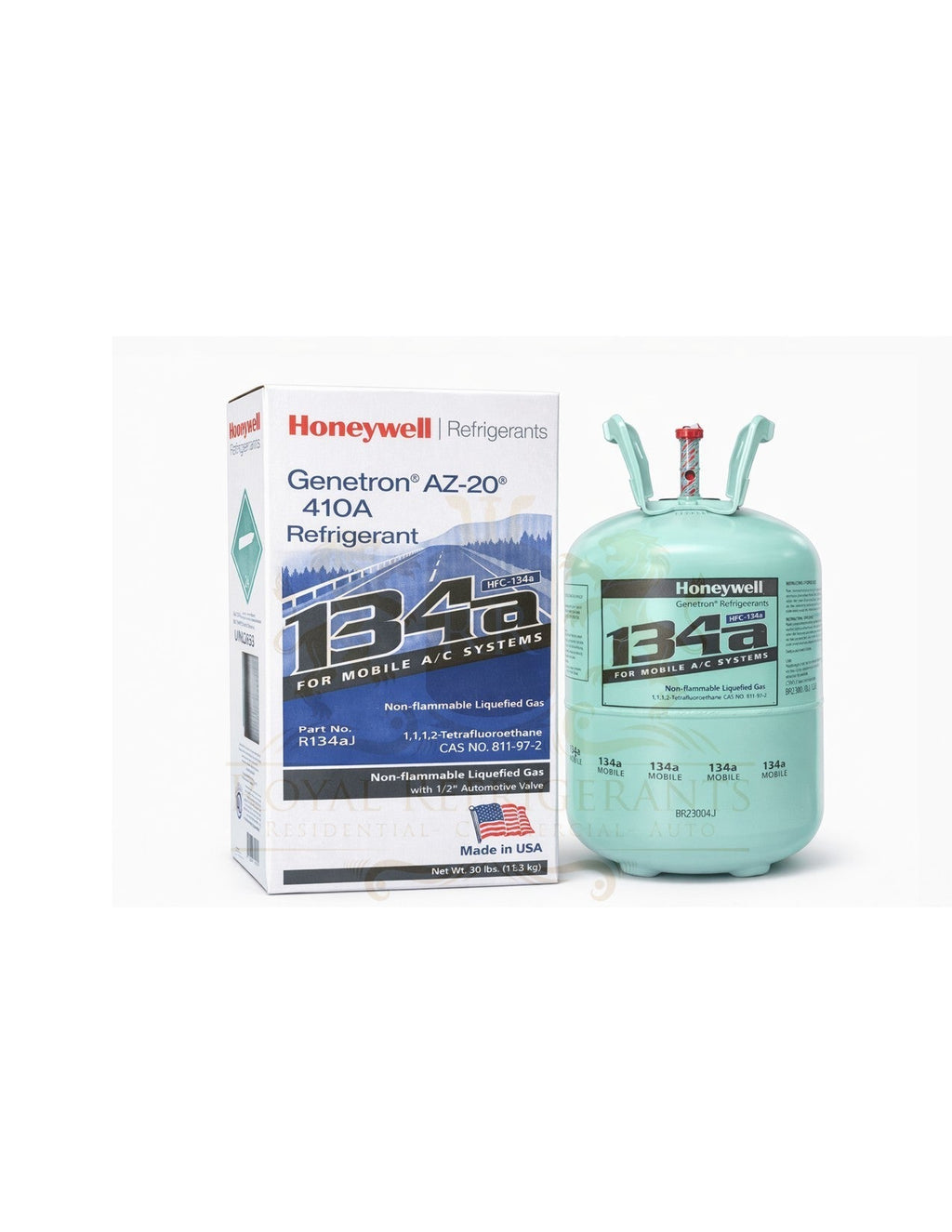 R-134A 30lb Refrigerants 30lb Honeywell HVAC AMERICAN BRANDED New Factory Sealed Cylinder- USA Brand, High-Purity HVAC Refrigerant