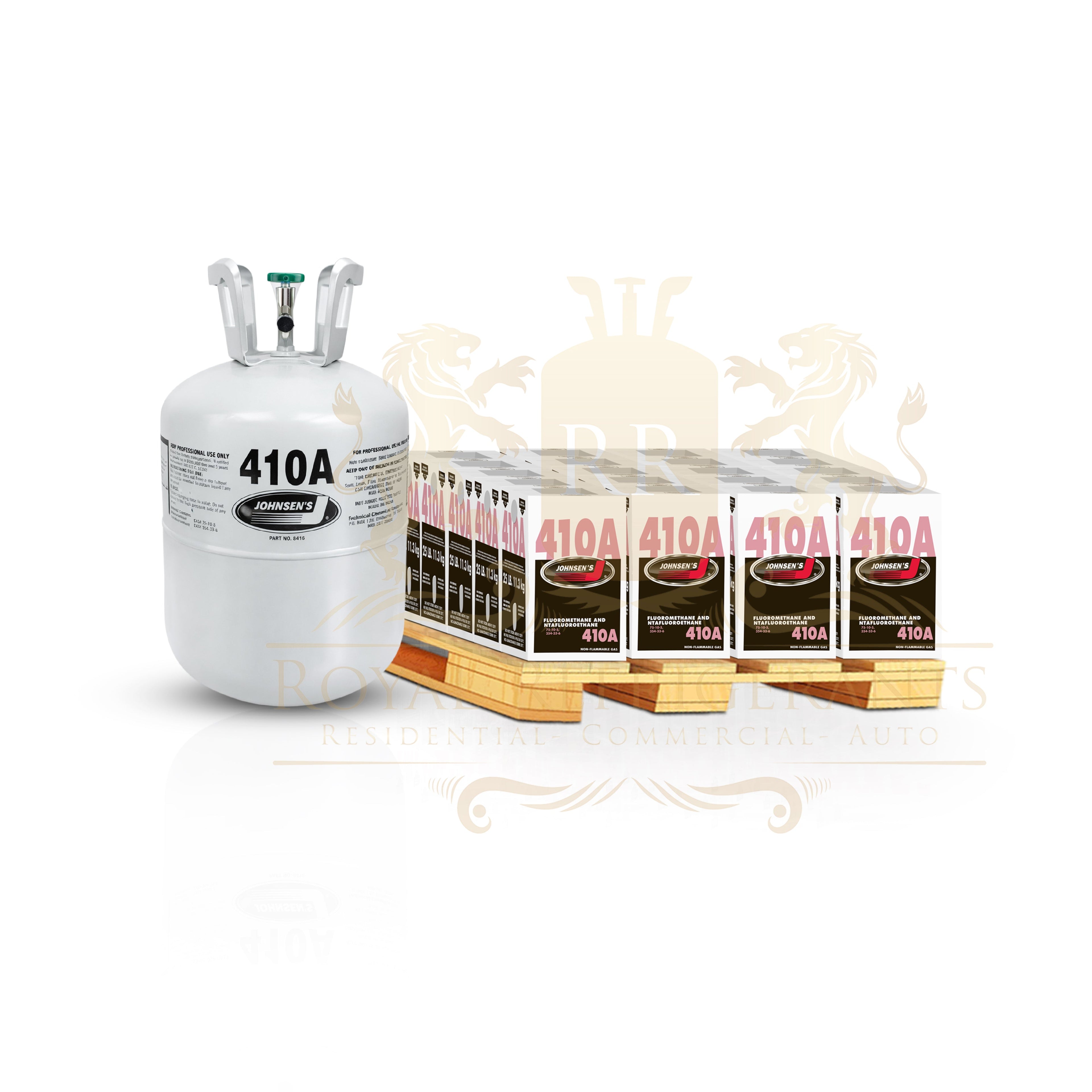 Johnsen’s R410A Refrigerant 25 lb Cylinder AMERICAN BRANDED New Factory Sealed Cylinder- USA Brand, High-Purity HVAC Refrigerant